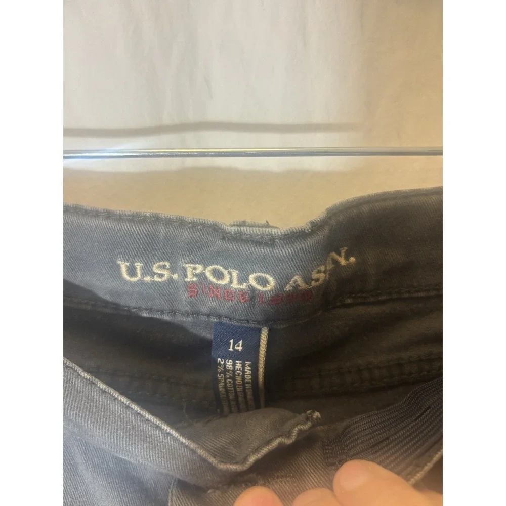 U.S. Polo ASSN Boys 14 Tapered‎ Jeans Stretch Denim Black P6
